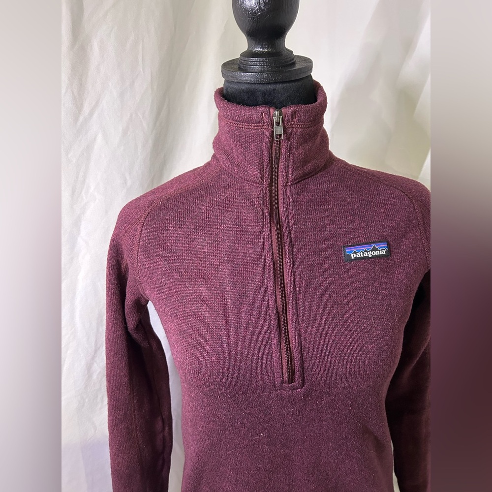 Wine Red Better Sweater Half Zip Jacket Sweatshirt Dark Purple XS Patagonia - Picture 4 of 6